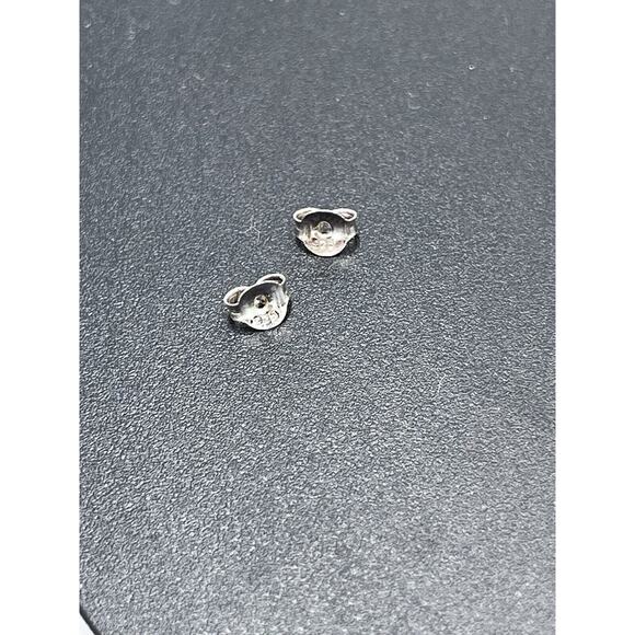 ClJ Turquoise Sterling Silver Teardrop Open Back Metal Work Flower Earrings - Picture 8 of 10